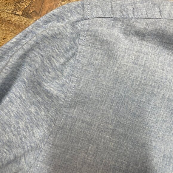 JOE Joseph Abboud Blue Long Sleeve Button Down Cotton Front Knit Back size M - Picture 3 of 4